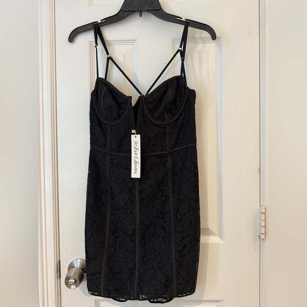 For Love And Lemons Black Lace corset  Mini dress . New with tags.PRICE FIRM.